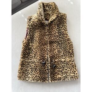 Vintage Women’s Marvin Richards Leopard Faux Fur Zip Vest